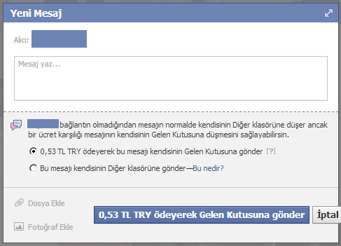 Facebook'ta mesaj artık paralı oldu - Resim : 1