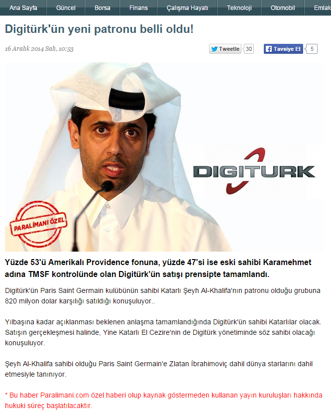 DİGİTÜRK KATARLILARIN OLUYOR! - Resim : 1